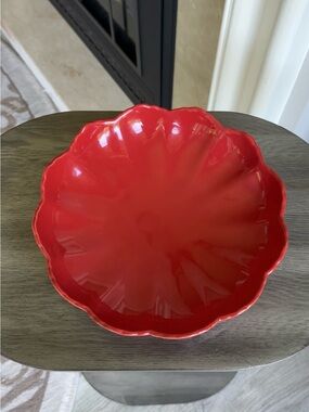 Le Boulanger Bright Red Scalloped Edge Ceramic Bakeware Dish
